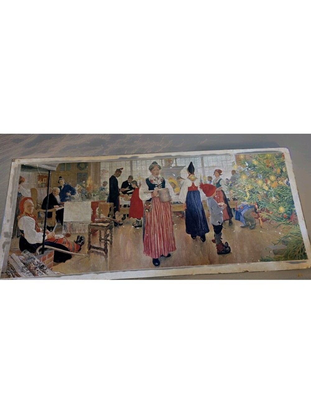 Carl Larsson Print "Now it’s Christmas Again" Wall Decor 36"X16" Sundborn 1907